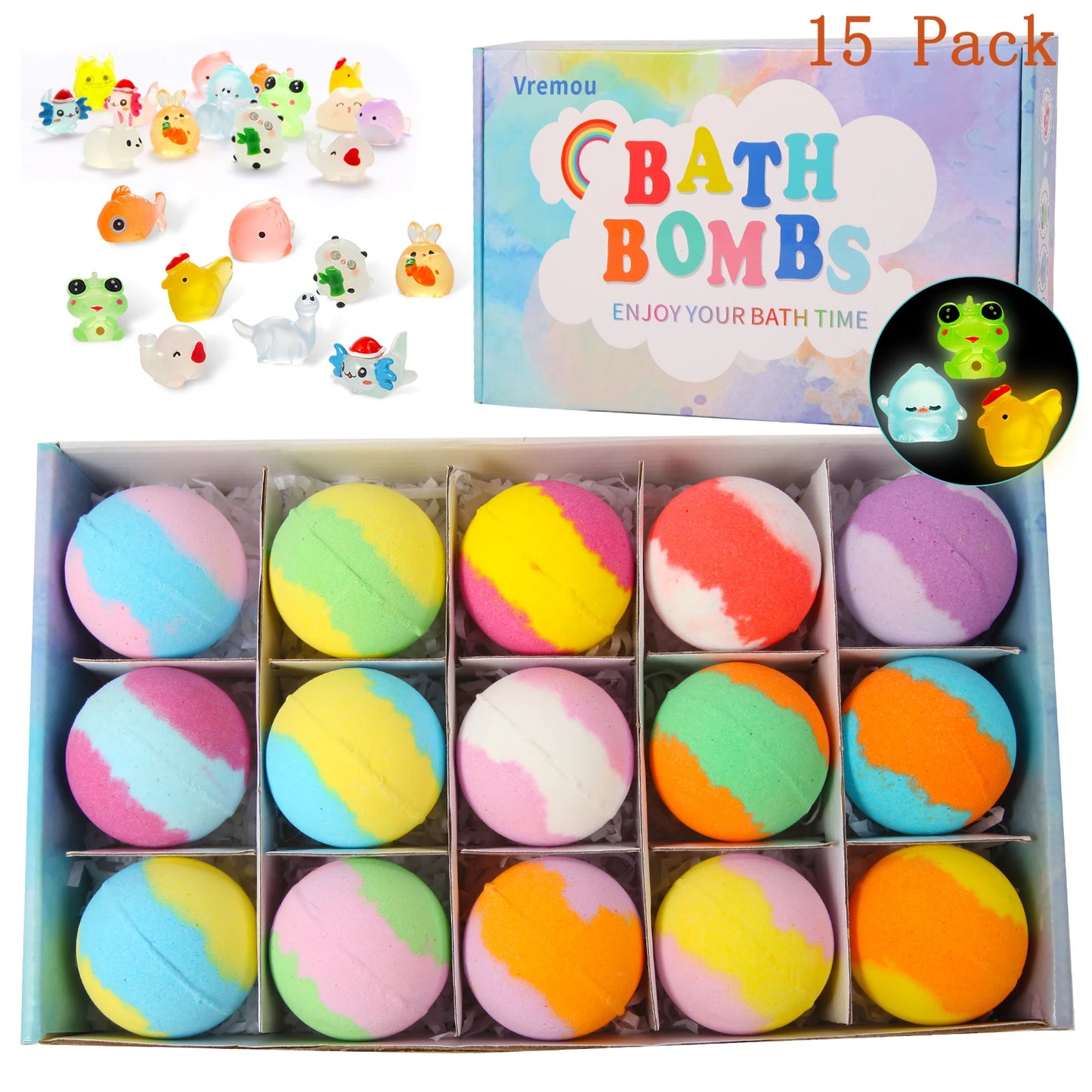 Kids Bath Bomb Gift Set 15/24 Pack with Surprise Inside