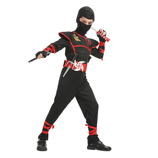 Kids Ninja Costume with Accessories Halloween Kung Fu Outfit