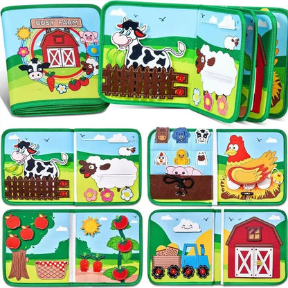 Montessori Busy Book Farm Animal Felt Learning Toy