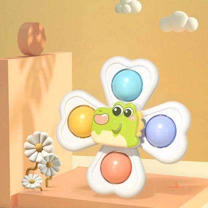 3-in-1 Baby Suction Spinner Toy Teether and Rattle