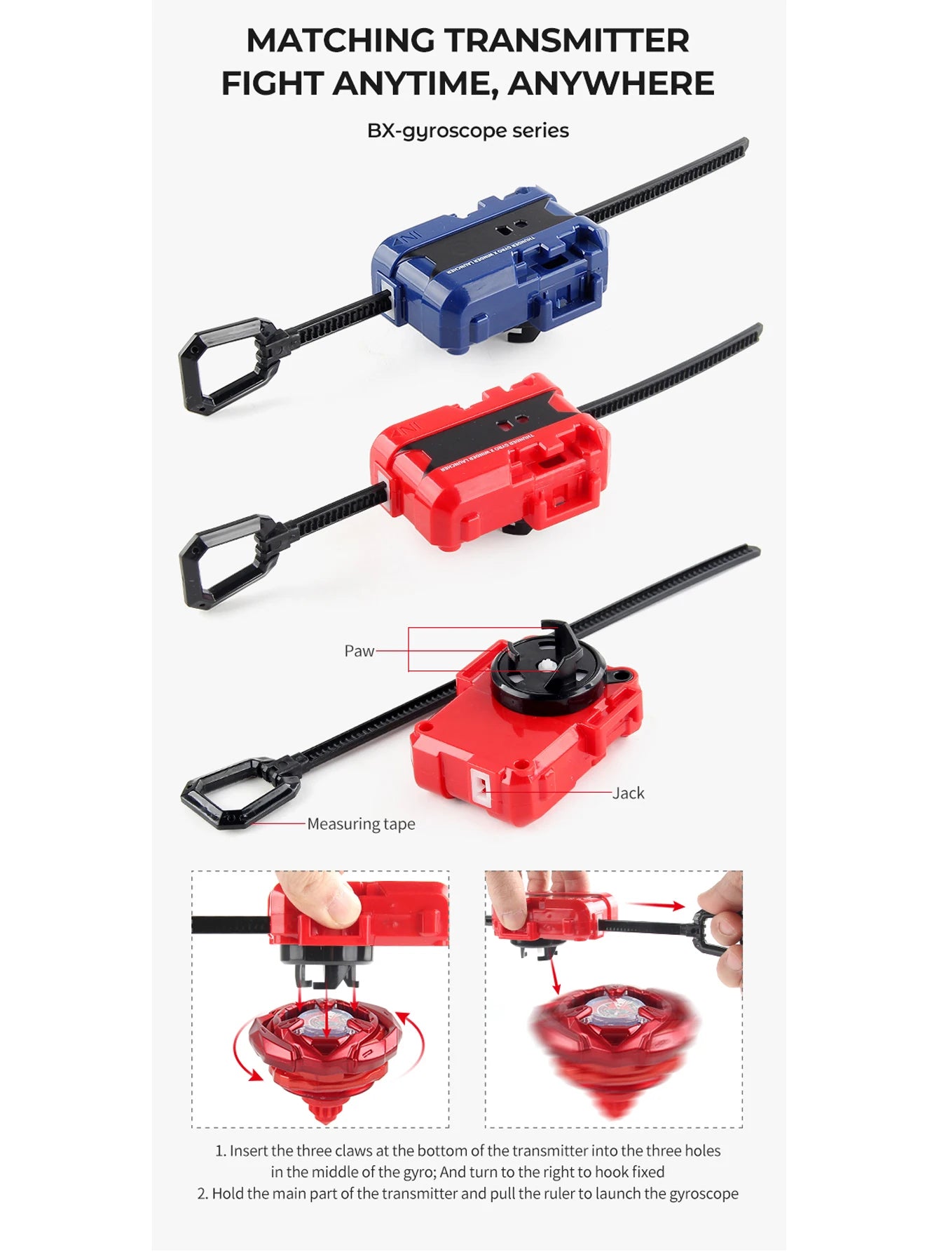 Metal Battle Tops Set with Launchers & Storage Box