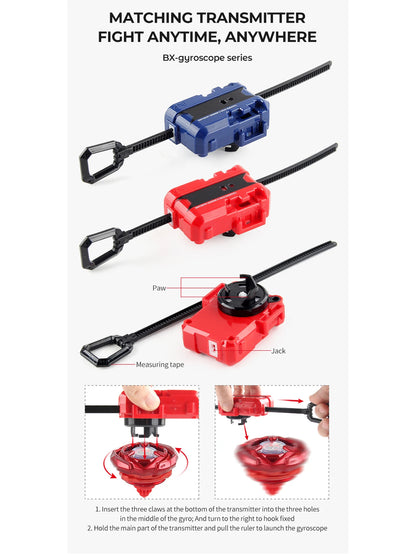 Metal Battle Tops Set with Launchers & Storage Box