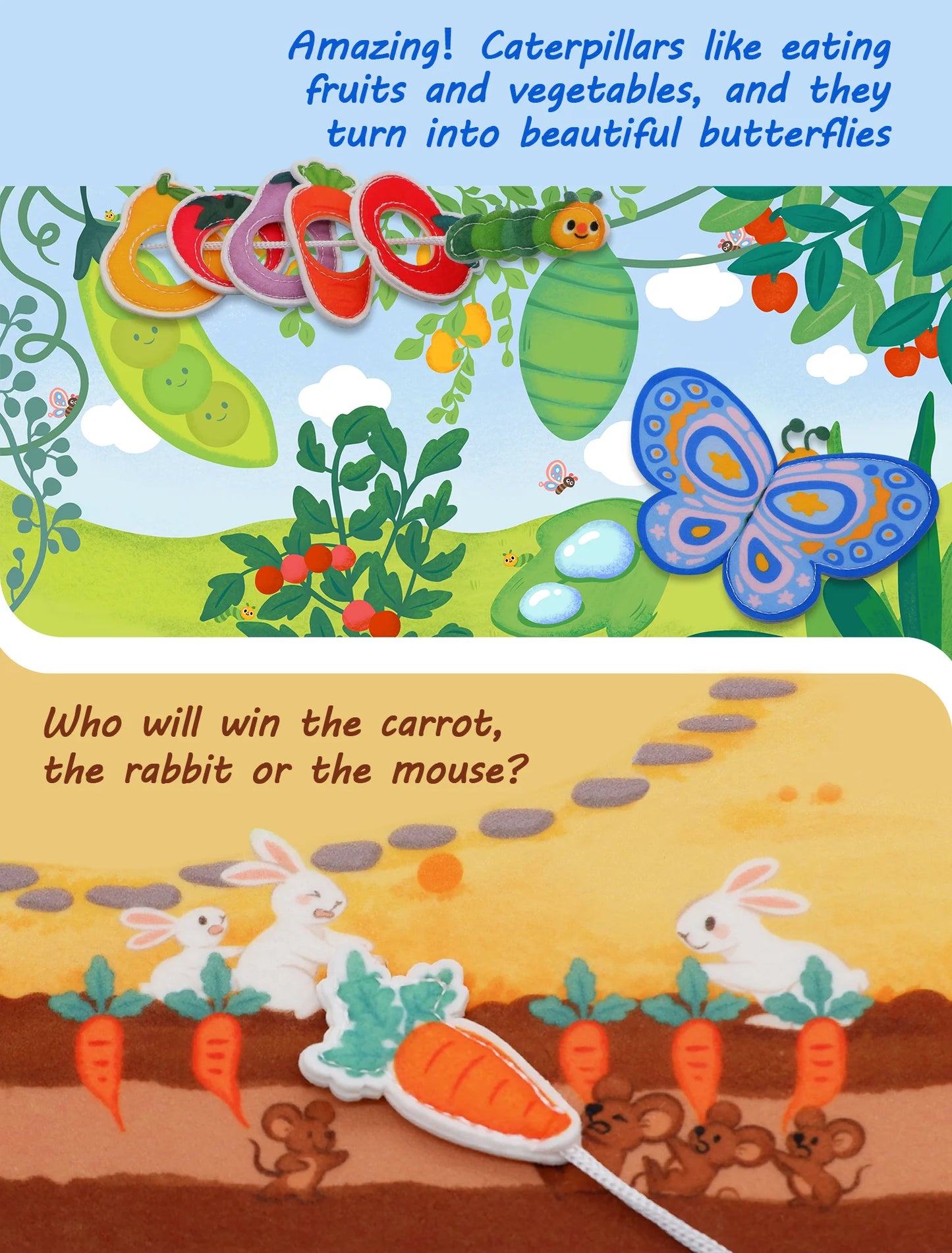 3D Farm Busy Board Montessori Felt Quiet Book for Toddlers