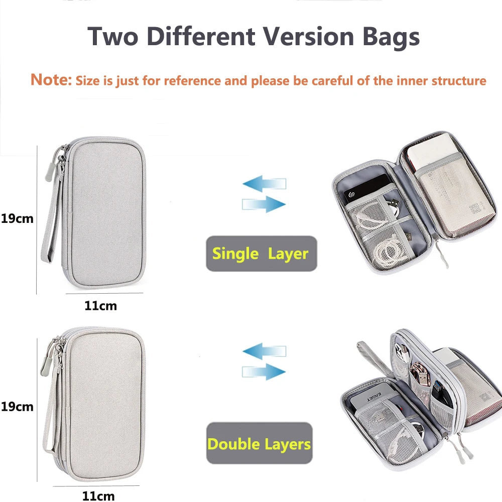 Electronic Cable Organizer Bag Waterproof Travel Storage Case