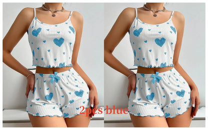 Women's Pajama Set 2 Piece Tank Top & Shorts Sleepwear