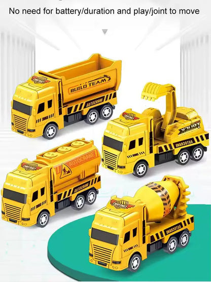 4 Pack Pull Back Construction Cars Set for Toddlers Kids