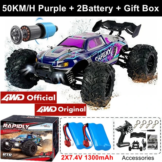1:16 4WD High-Speed RC Monster Truck – 80KM/H Brushless Off-Road Racing Car