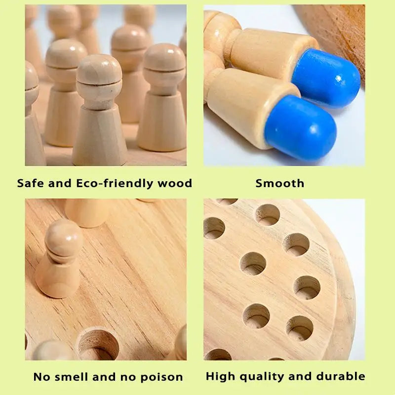 Wooden Memory Match Game Montessori Color Learning Toy