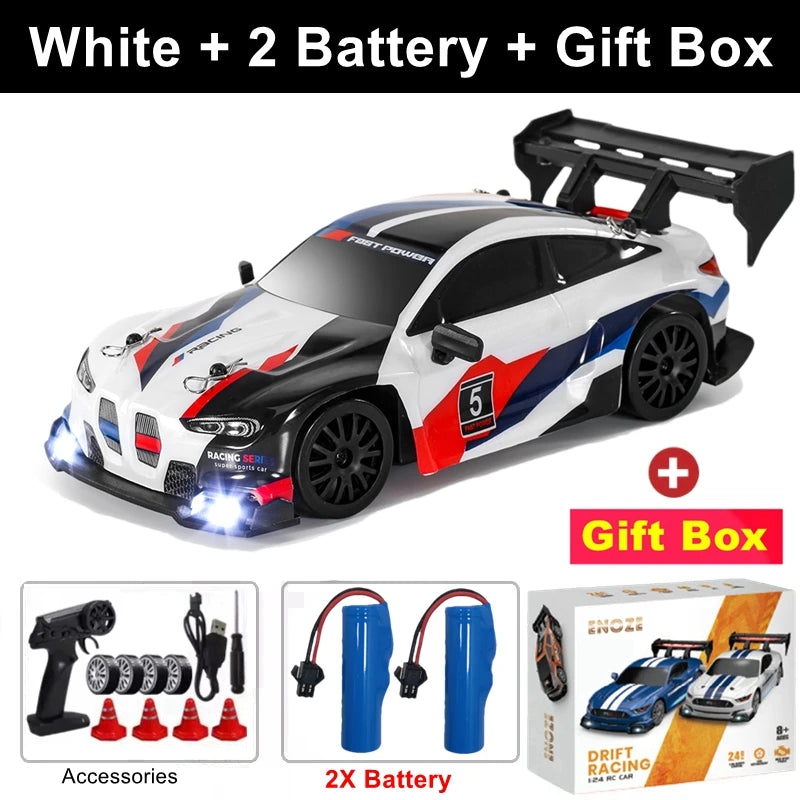 1:24 4WD RC Drift Car with LED Lights – High Speed Remote Control Racing Car