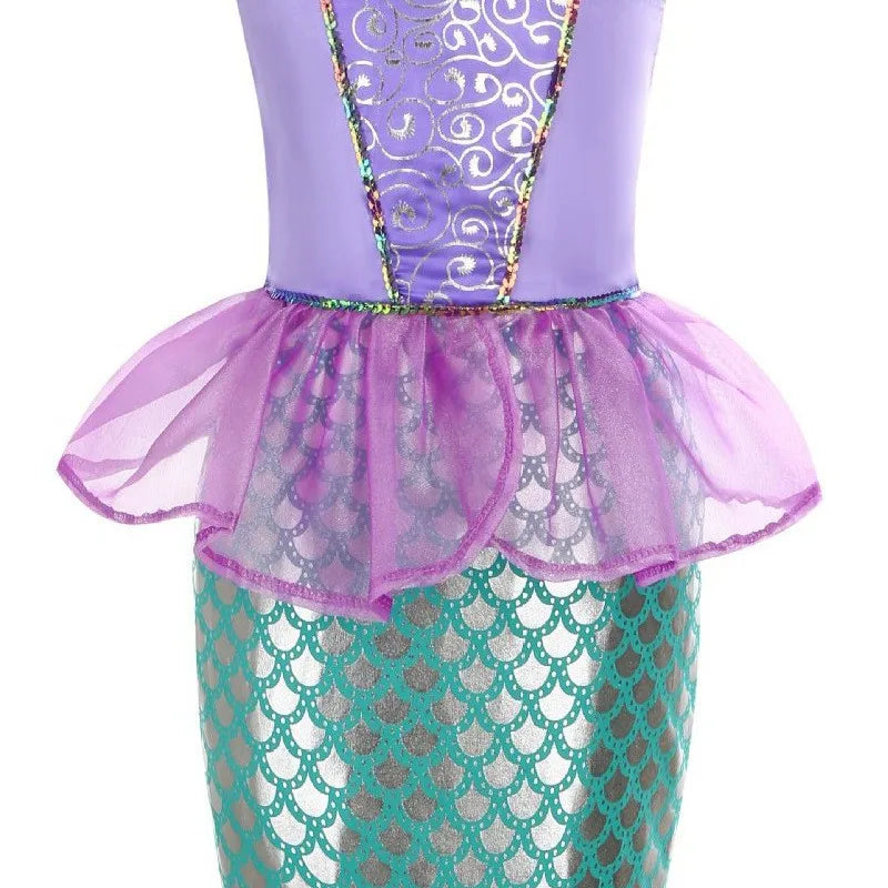 Little Mermaid Princess Costume Ariel Dress for Girls