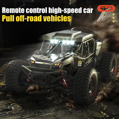 16106 1:16 4WD RC Monster Truck – 50KM/H High-Speed Off-Road Car with LED Lights