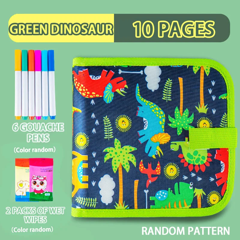 Reusable Doodle Book for Kids with 12 Watercolor Pens