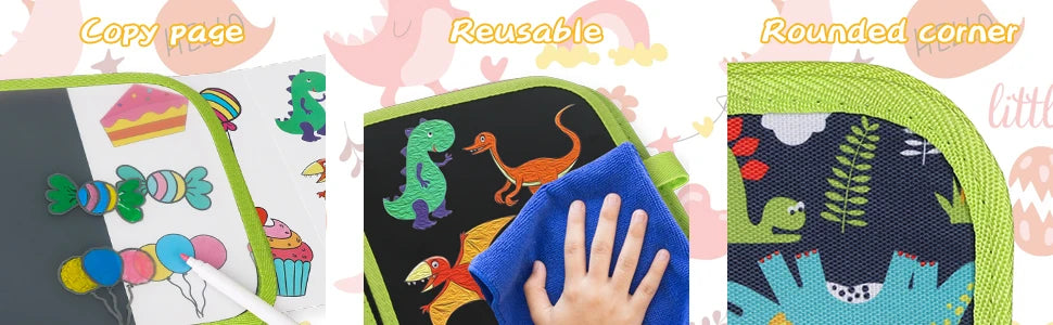 Reusable Doodle Book for Kids with 12 Watercolor Pens