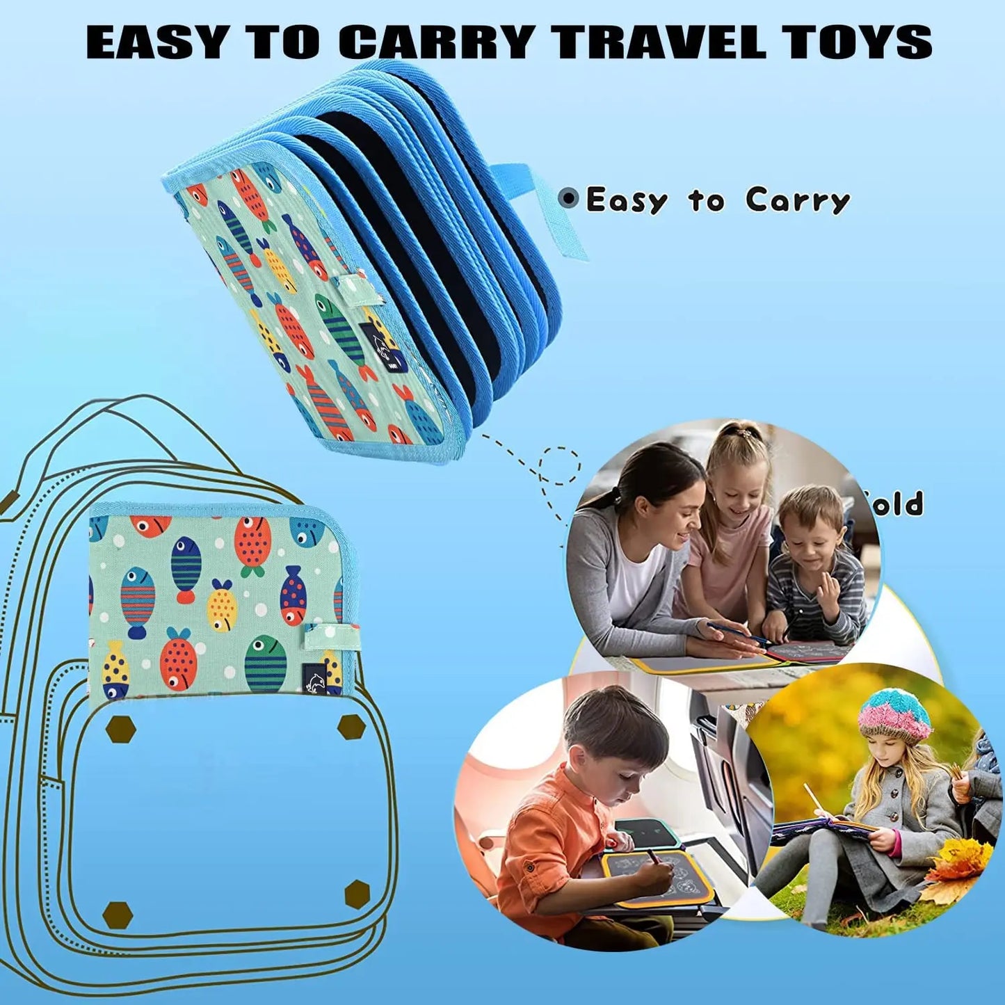 Reusable Doodle Book for Kids with 12 Watercolor Pens