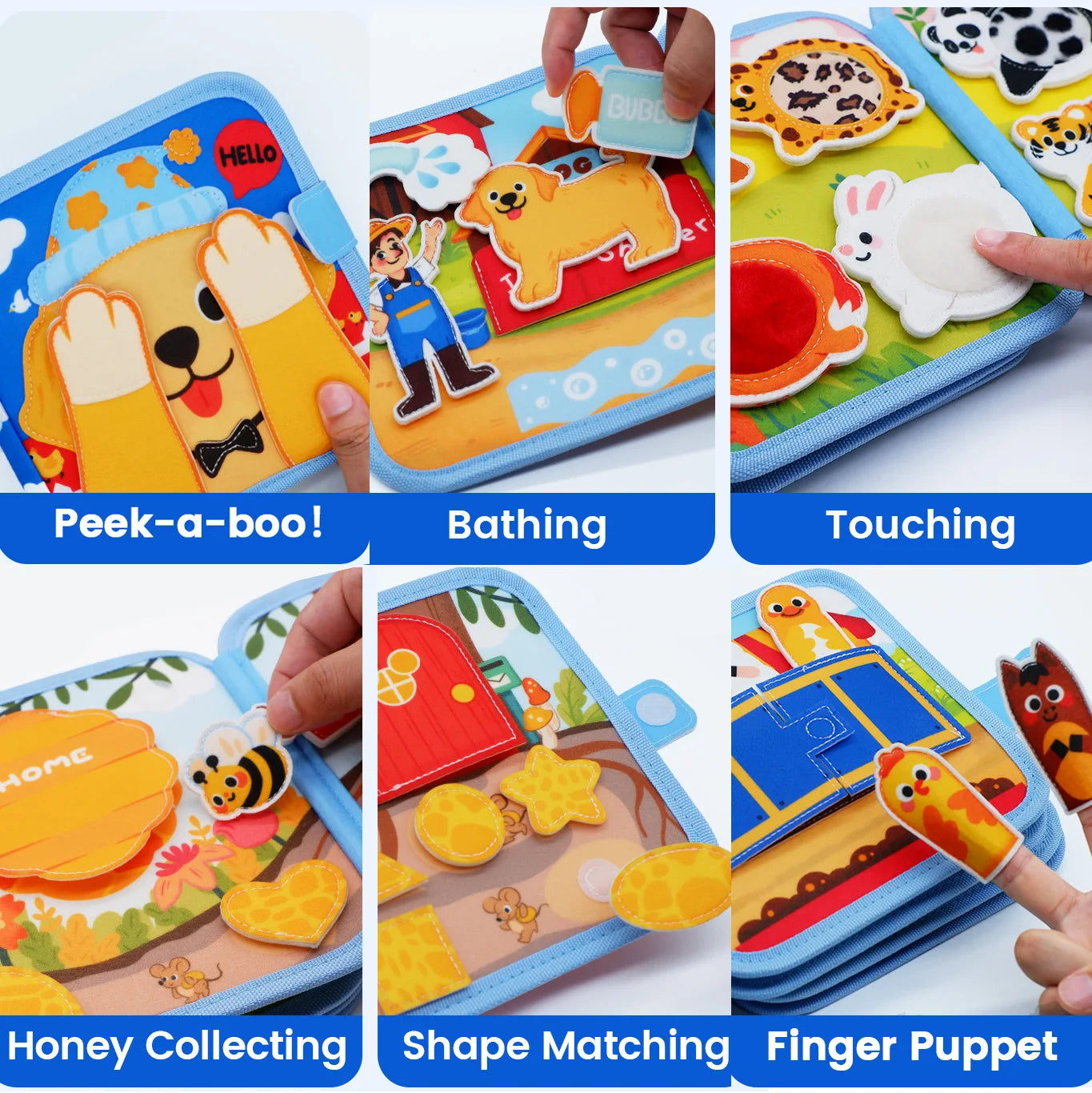 3D Farm Busy Board Montessori Felt Quiet Book for Toddlers