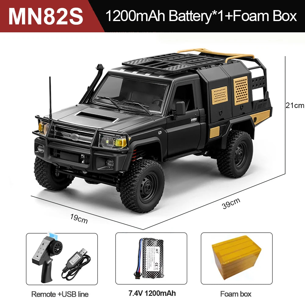 MN82S 4WD RC Crawler Pickup Truck 1:12 Scale Off-Road Car