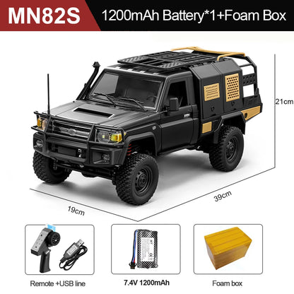 MN82S 4WD RC Crawler Pickup Truck 1:12 Scale Off-Road Car