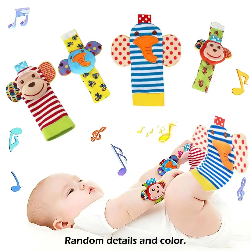 Baby Rattle Socks – Wrist Rattle & Foot Finder Toy Set