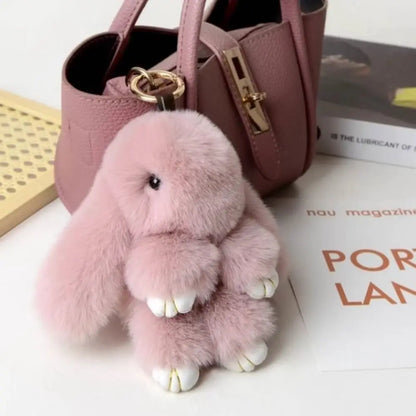 Bunny Keychain – Plush Rabbit Bag Charm with Bow