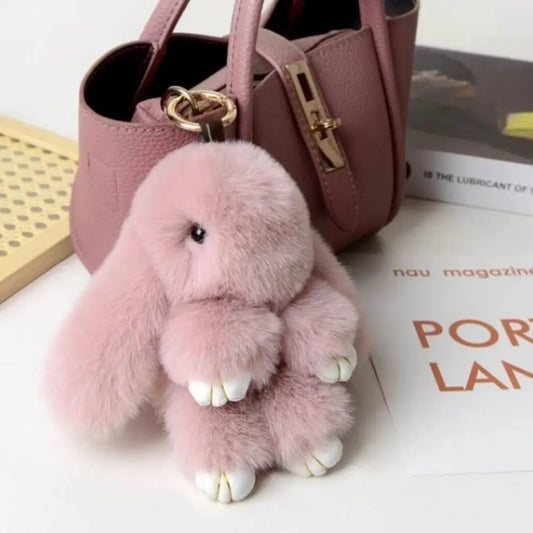 Bunny Keychain – Plush Rabbit Bag Charm with Bow