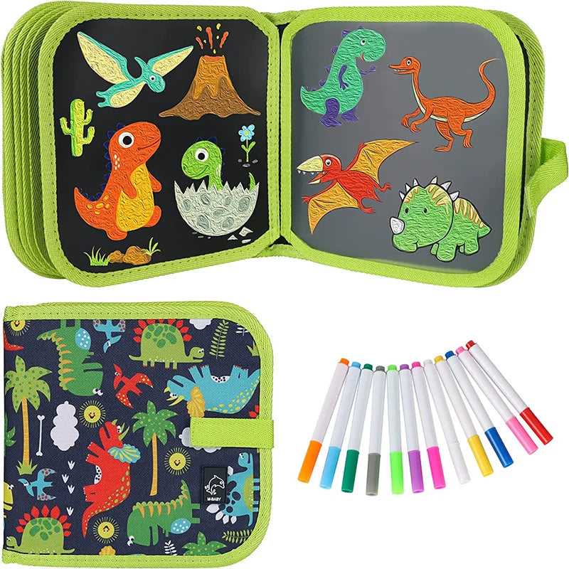 Reusable Doodle Book for Kids with 12 Watercolor Pens