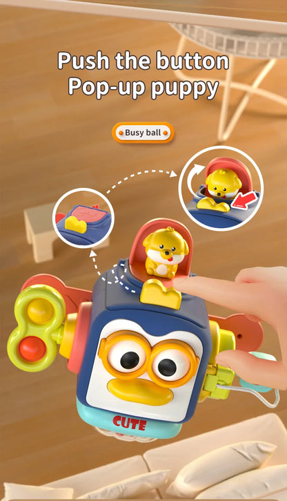 Baby Busy Board Cube Montessori Sensory Activity Toy