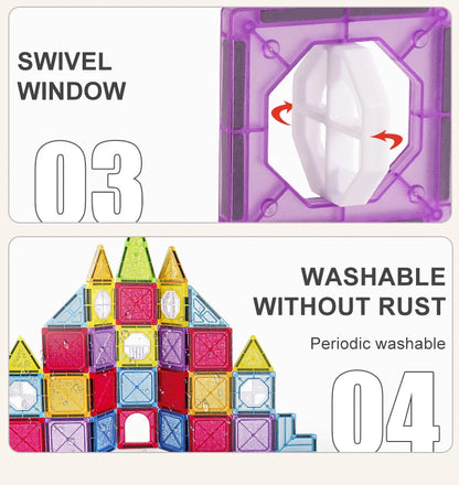 Magnetic Building Tiles STEM Construction Toy for Kids