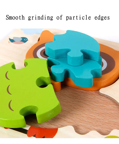 3D Wooden Puzzle Cartoon Animal & Traffic Learning Toy