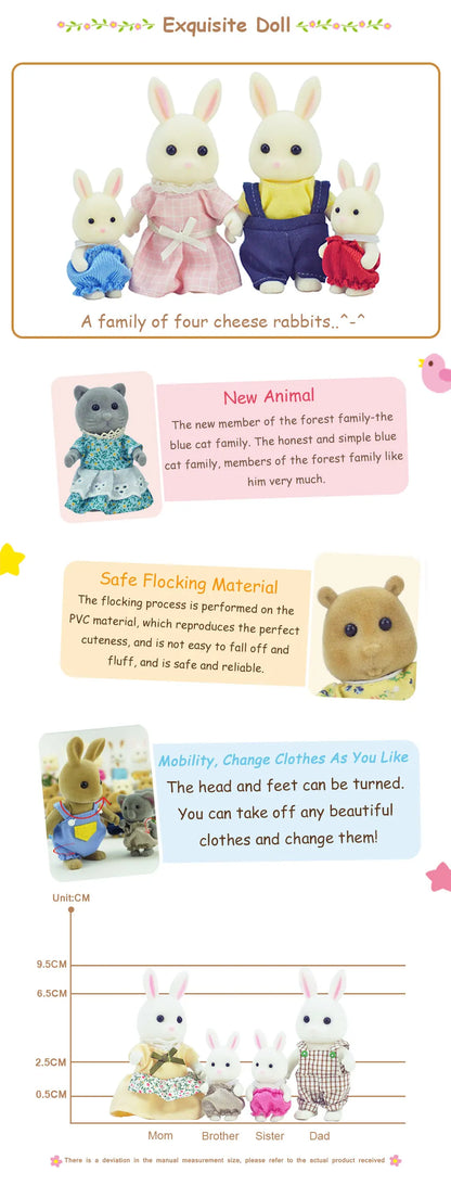 1:12 Mini Animal Doll Forest Family Dollhouse Figure