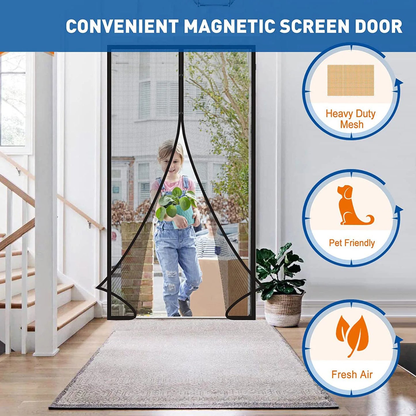 Magnetic Screen Door – Automatic Mosquito Mesh Curtain