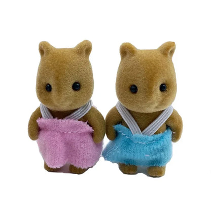 Forest Animal Dollhouse Accessories Mini Animal Family Set