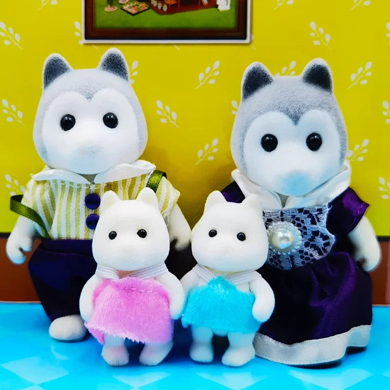 Forest Animal Dollhouse Accessories Mini Animal Family Set