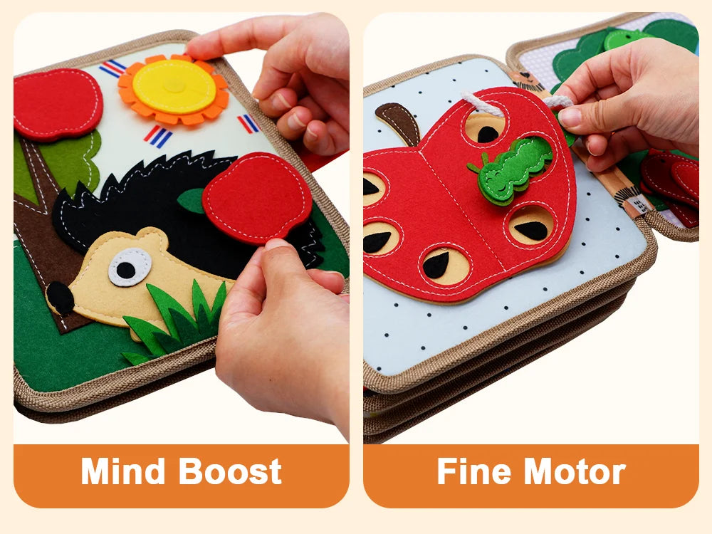 Montessori Busy Book Giraffe Sensory Learning Quiet Toy