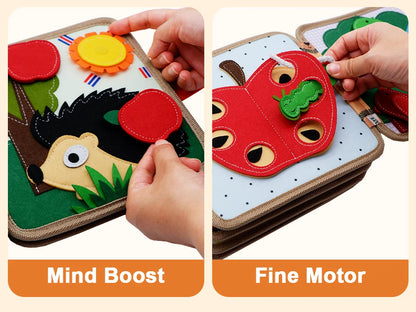 Montessori Busy Book Giraffe Sensory Learning Quiet Toy