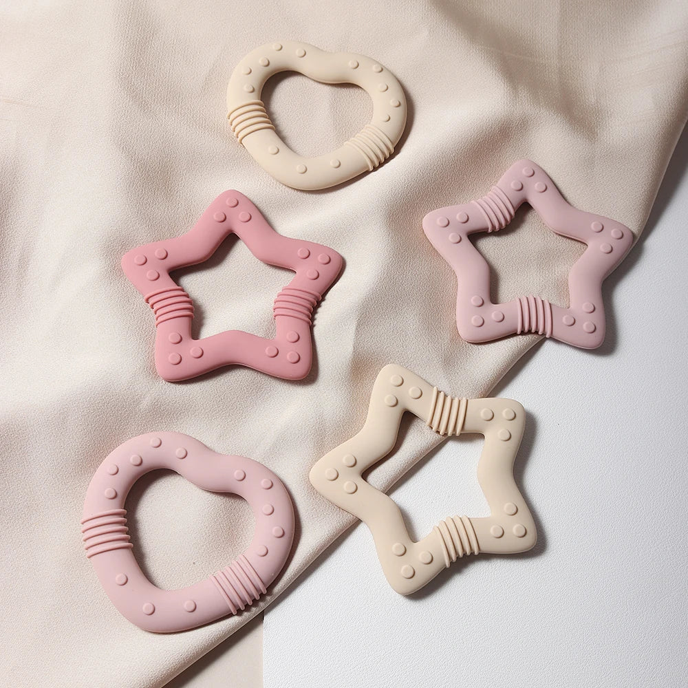 Heart Silicone Teether Food Grade Baby Teething Toy