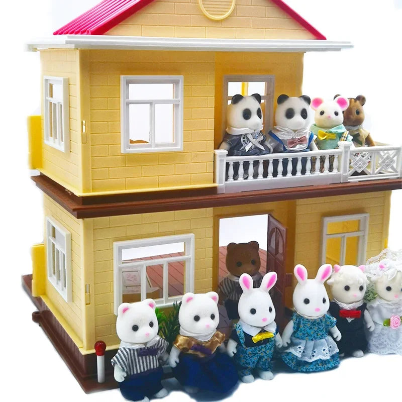 Forest Animal Dollhouse Accessories Mini Animal Family Set
