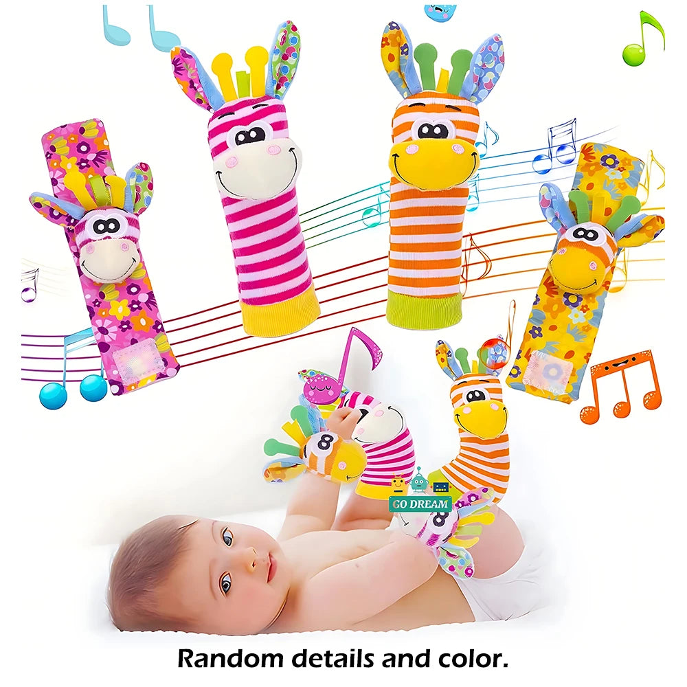 Baby Rattle Socks – Wrist Rattle & Foot Finder Toy Set