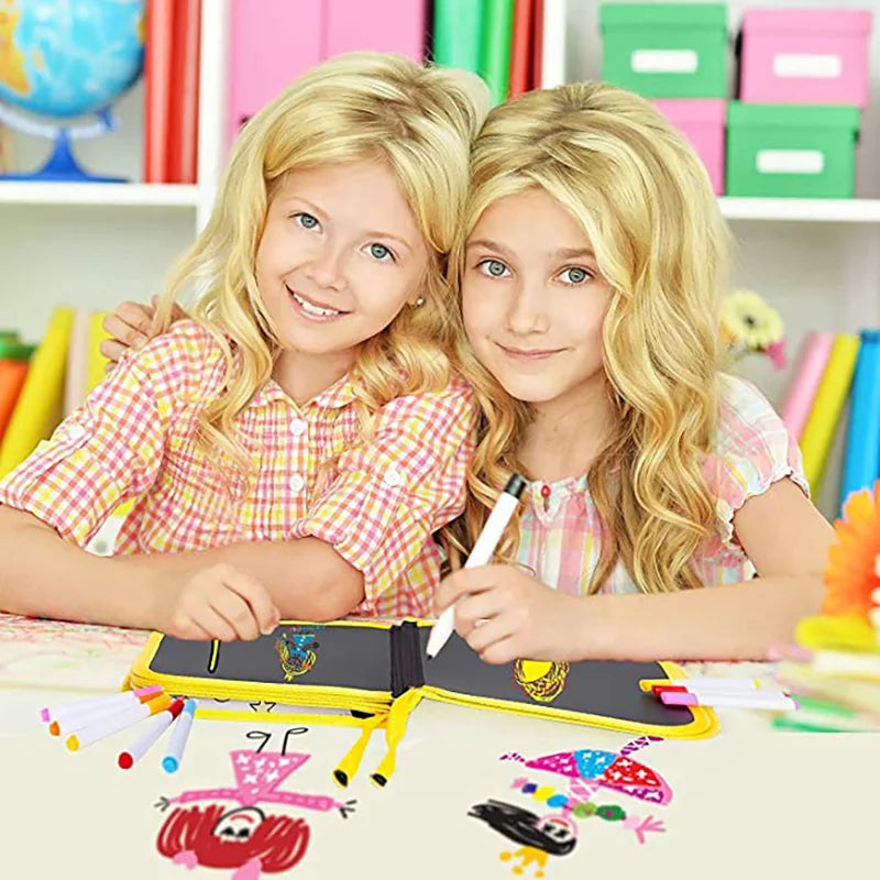 Reusable Doodle Book for Kids with 12 Watercolor Pens