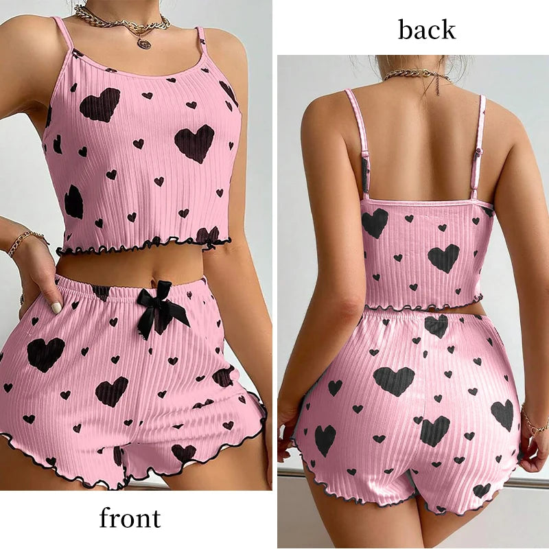 Women's Pajama Set 2 Piece Tank Top & Shorts Sleepwear
