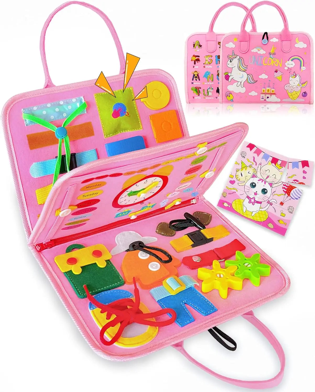 Toddler Busy Board Backpack Montessori Learning Activity Toy