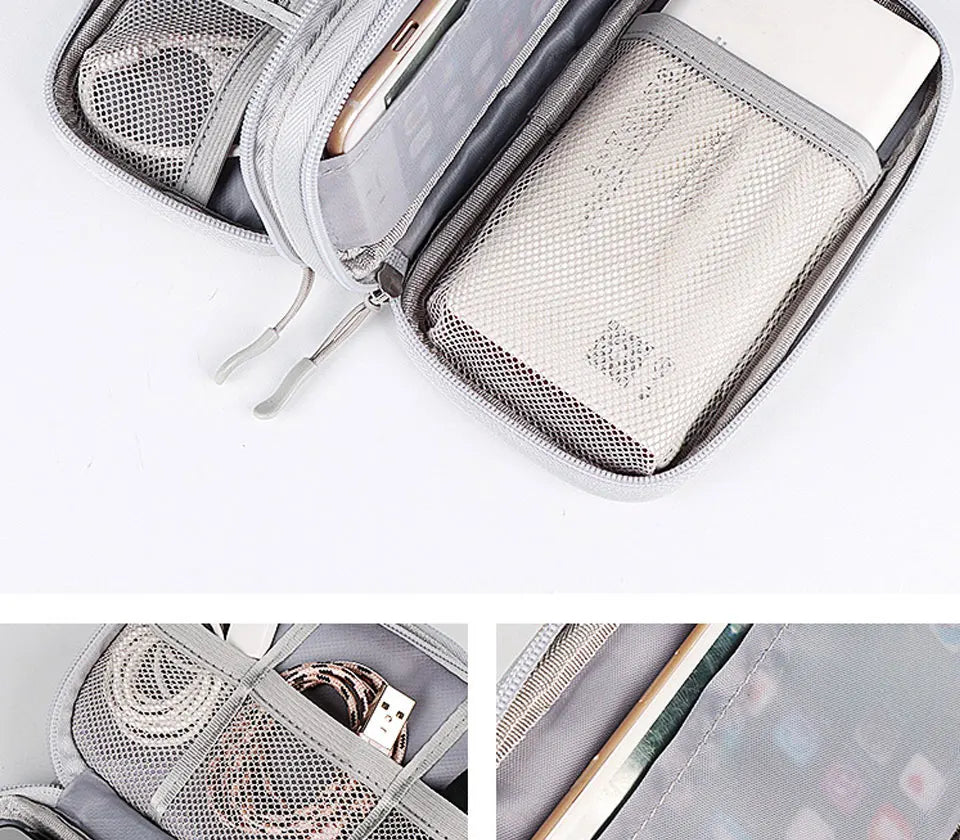 Electronic Cable Organizer Bag Waterproof Travel Storage Case