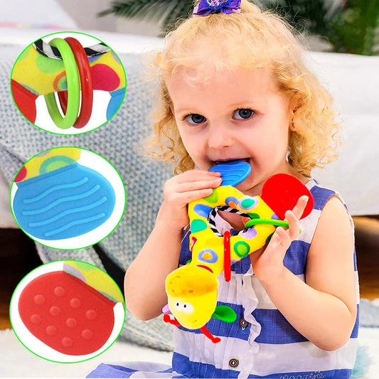 Giraffe Plush Baby Rattle & Teether Toy
