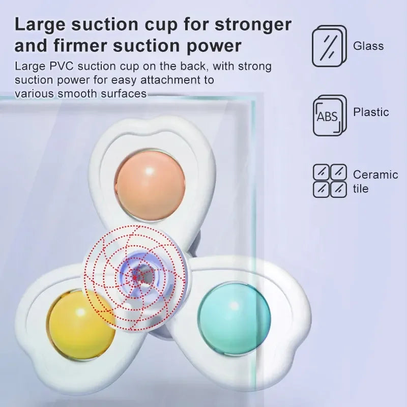 3-in-1 Baby Suction Spinner Toy Teether and Rattle