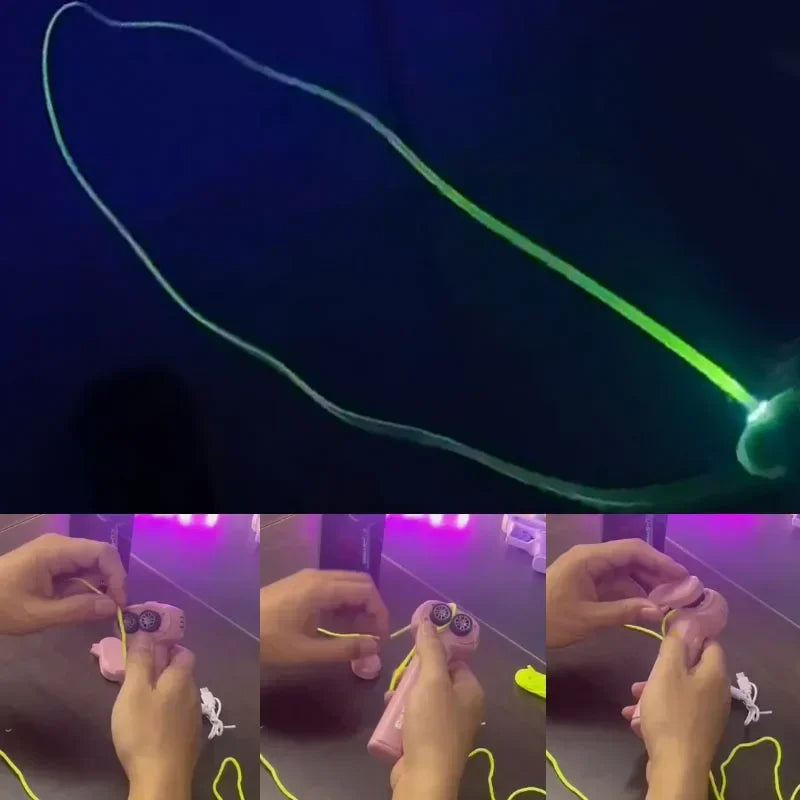 Glow String Launcher Toy LED Light Rope Spinner