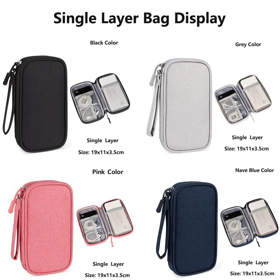 Electronic Cable Organizer Bag Waterproof Travel Storage Case