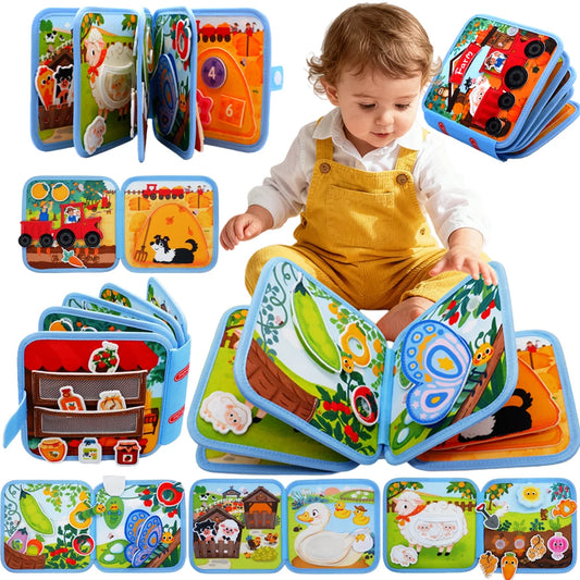 3D Farm Busy Board Montessori Felt Quiet Book for Toddlers