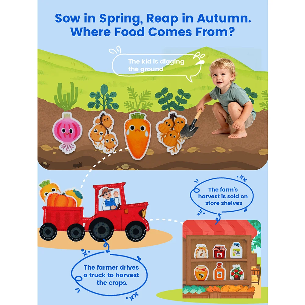 Montessori Busy Book Giraffe Sensory Learning Quiet Toy