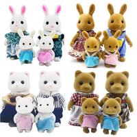 Forest Animal Dollhouse Accessories Mini Animal Family Set