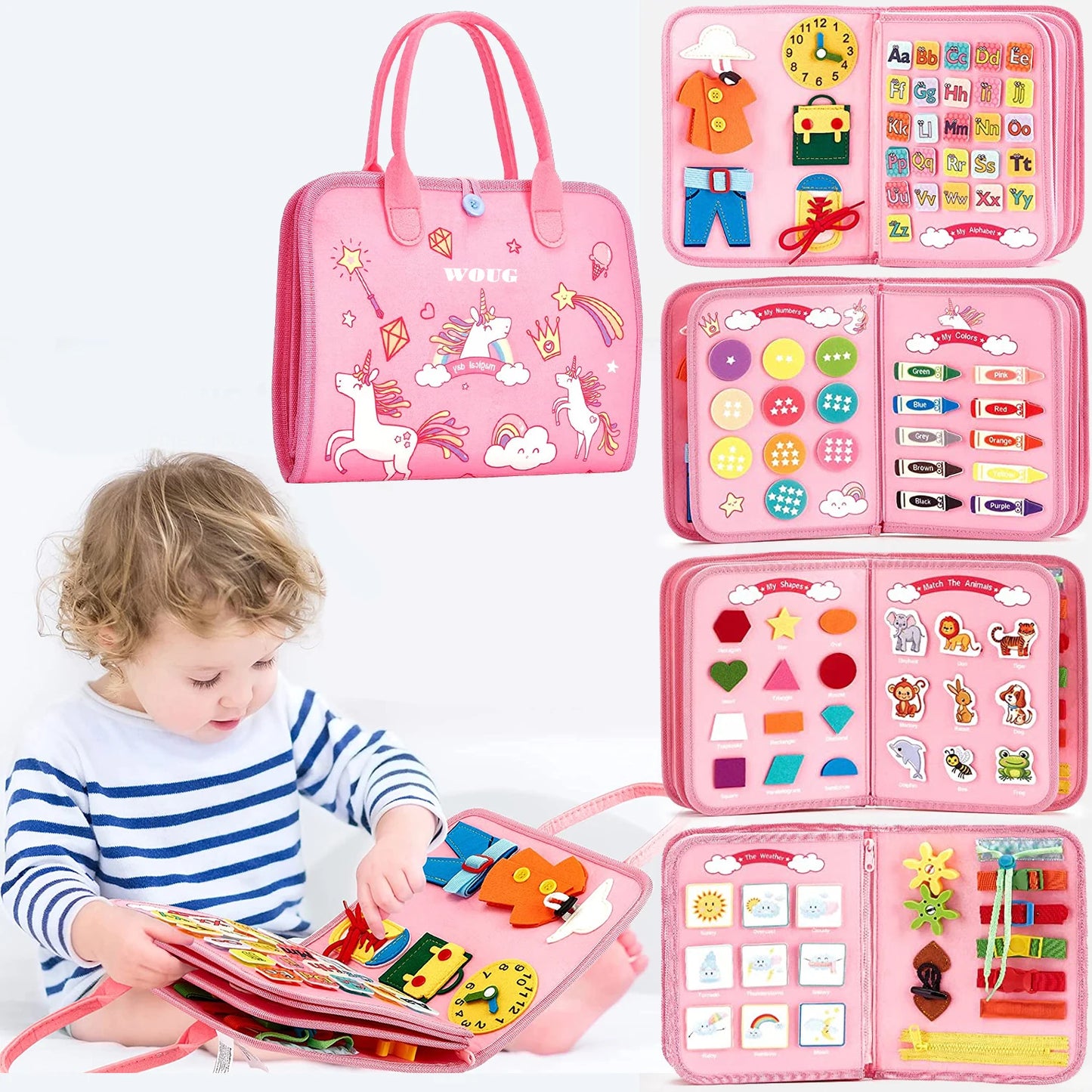 Montessori Busy Board for Toddler Learning Activities