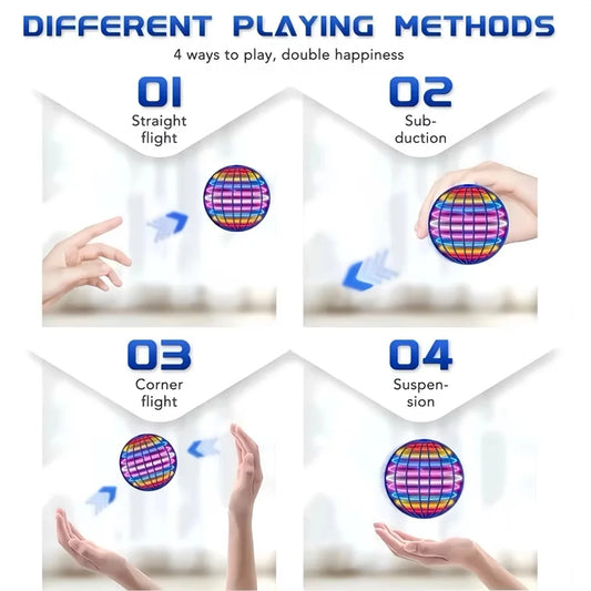 Boomerang Hover Ball with LED Lights & Flying Spinner Design